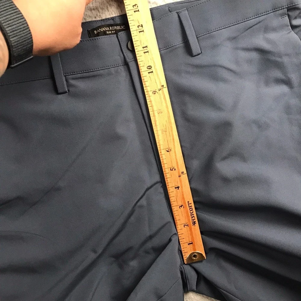 Banana Republic City Pants Mens 35x34 Gray Mid Rise‎ Slim Tapered Slacks NEW NWT